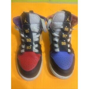 Nike Air Jordan 1 Mid SS GS Six Championships FD1319-007 Sneakers 1.5Y Multicolr